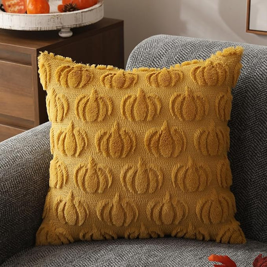 Pumpkin™ | Oransje og Gule Gresskar Putetrekk – 45 × 45 cm