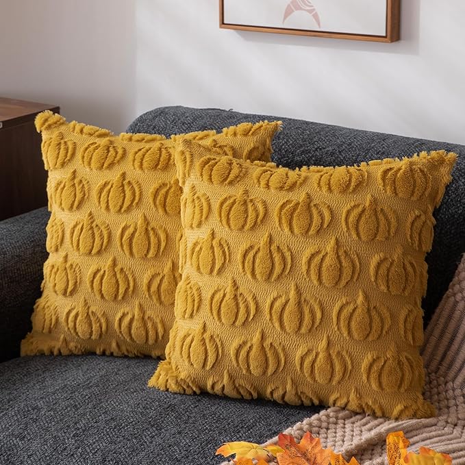 Pumpkin™ | Oransje og Gule Gresskar Putetrekk – 45 × 45 cm