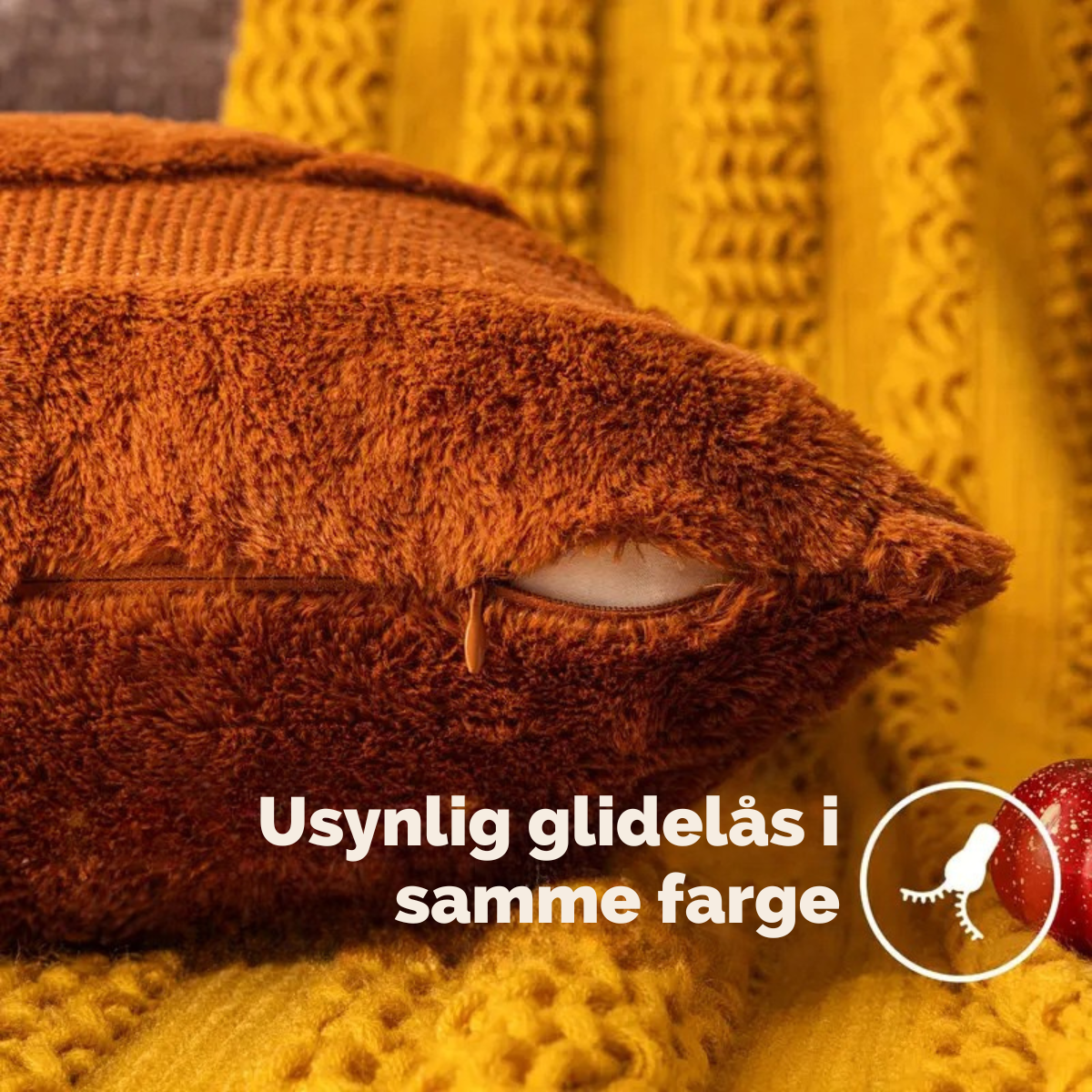 Harvest™ | Sett med 2 Høstputetrekk med Gresskarbroderi – 45×45 cm